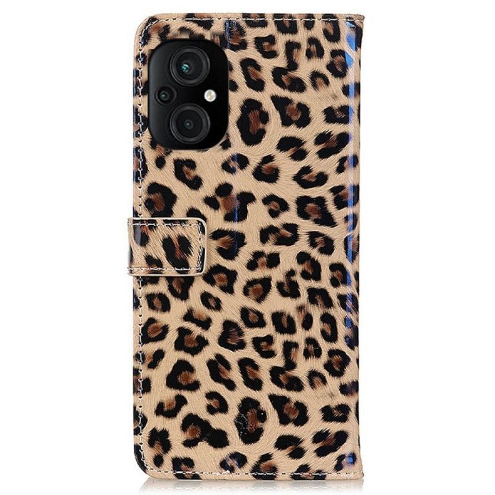 Flipové Pouzdro Na Poco M5 Styl Leopardí Kůže