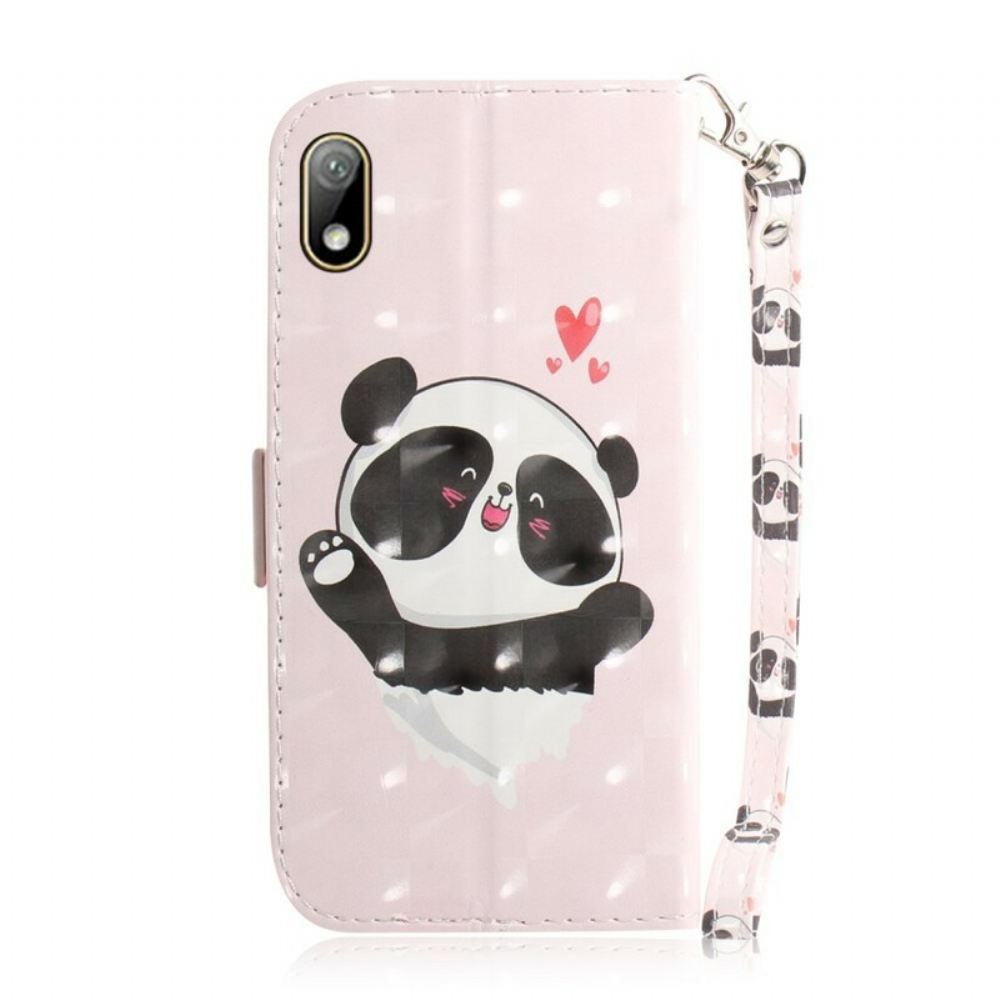 Kožené Pouzdro Na / Honor 8S Na Lana Panda Love S Popruhem