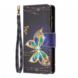 Flipové Pouzdro Na Oppo Reno 7 Kapsa Na Zip Royal Butterfly