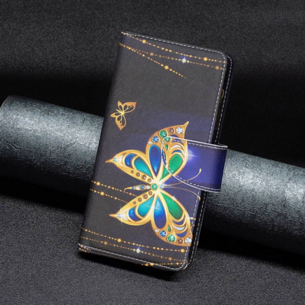 Flipové Pouzdro Na Oppo Reno 7 Kapsa Na Zip Royal Butterfly