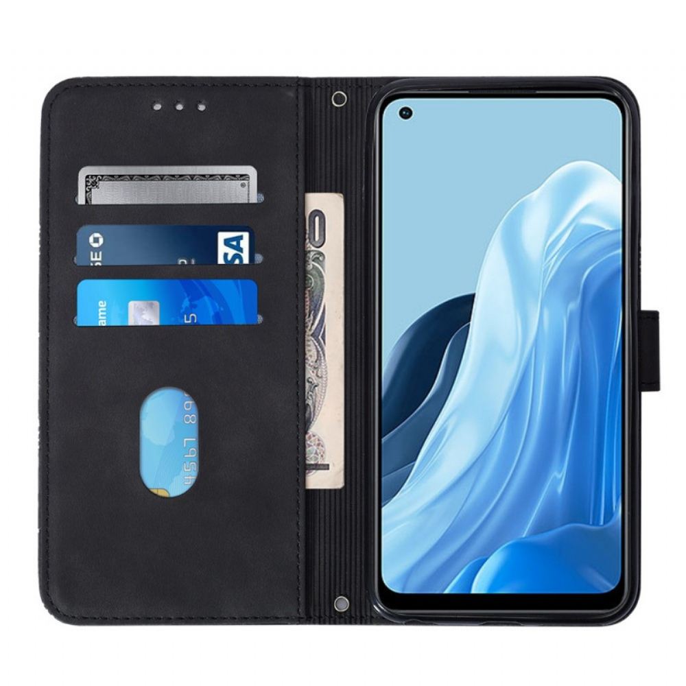 Flipové Pouzdro Na Oppo Reno 7 Na Lana Strappy Trojúhelníky