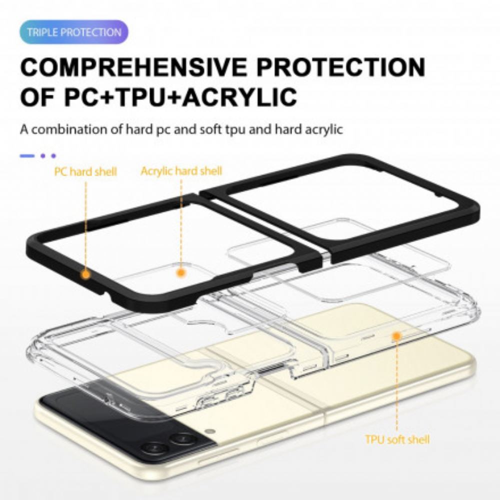 Kryt Na Samsung Galaxy Z Flip 3 5G Flipové Pouzdro Hybridní Barevné Hrany