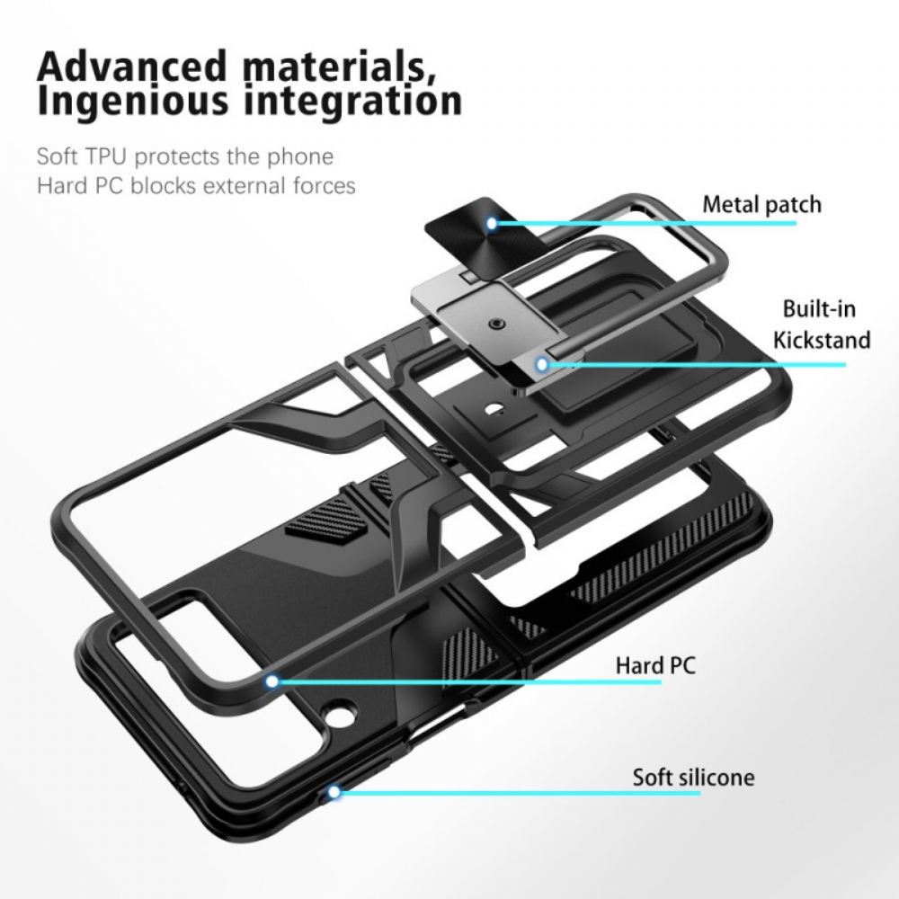 Kryt Na Samsung Galaxy Z Flip 3 5G Flipové Pouzdro Prsten Premium