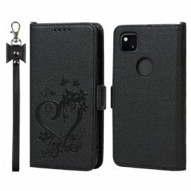 Flipové Pouzdro Na Google Pixel 4a Na Lana Strappy Heart