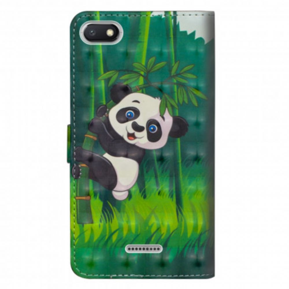 Kožené Pouzdro Na Xiaomi Redmi 6A Panda A Bambus