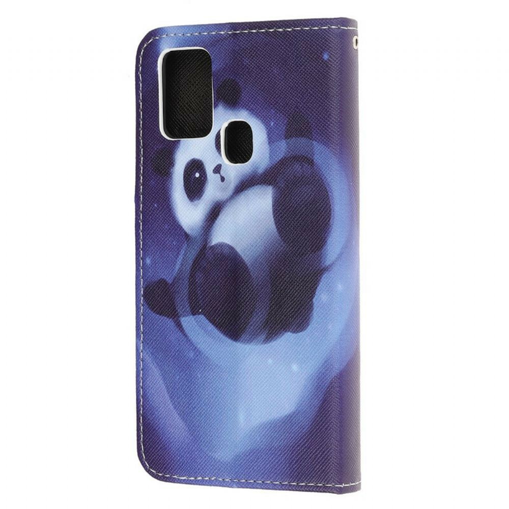 Flipové Pouzdro Na Honor 9X Lite Na Lana Panda Space Popruh