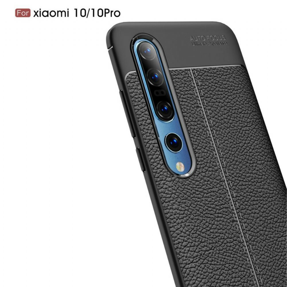 Kryty Na Mobil Na Xiaomi Mi 10 / 10 Pro Efekt Kůže Litchi S Dvojitou Linií