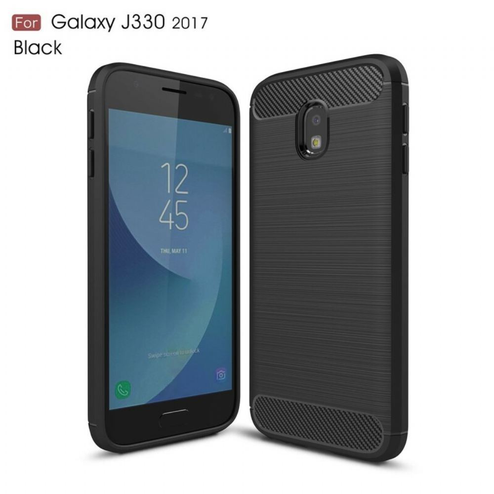 Kryty Na Mobil Na Samsung Galaxy J3 2017 Kartáčované Uhlíkové Vlákno