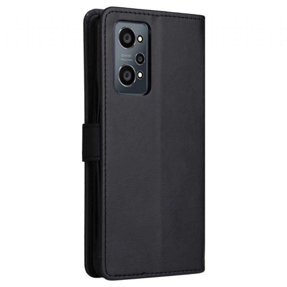 Flipové Pouzdro Na Realme GT Neo 3T / Neo 2 Na Lana Kožený Řemínek