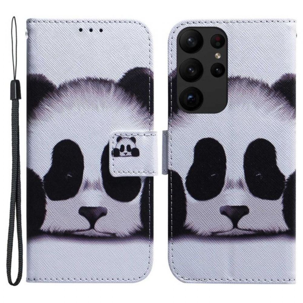 Flipové Pouzdro Na Samsung Galaxy S23 Ultra 5G Na Lana My Lanyard Panda