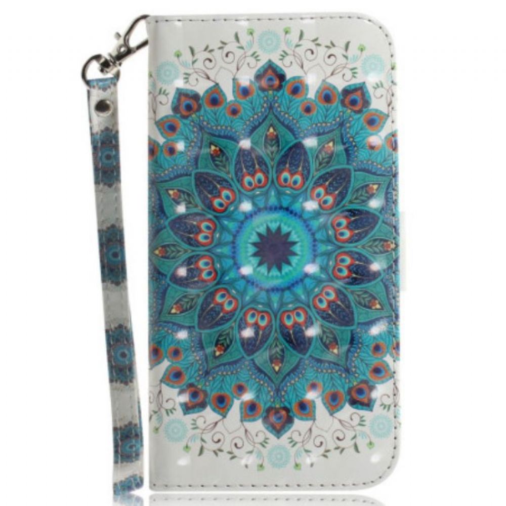 Flipové Pouzdro Na Samsung Galaxy S23 Ultra 5G Na Lana Strappy Mandala