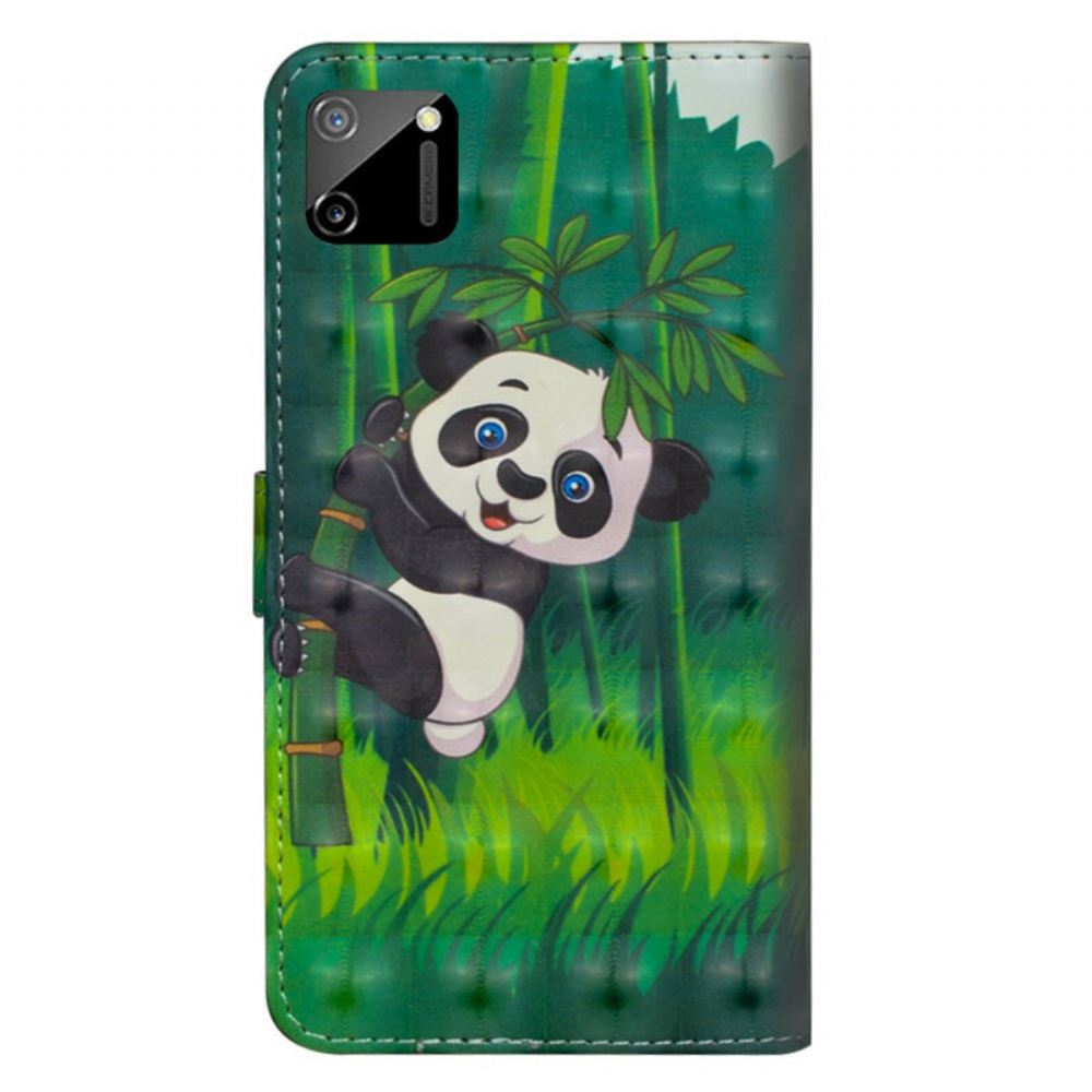 Flipové Pouzdro Na Realme C11 Panda A Bambus