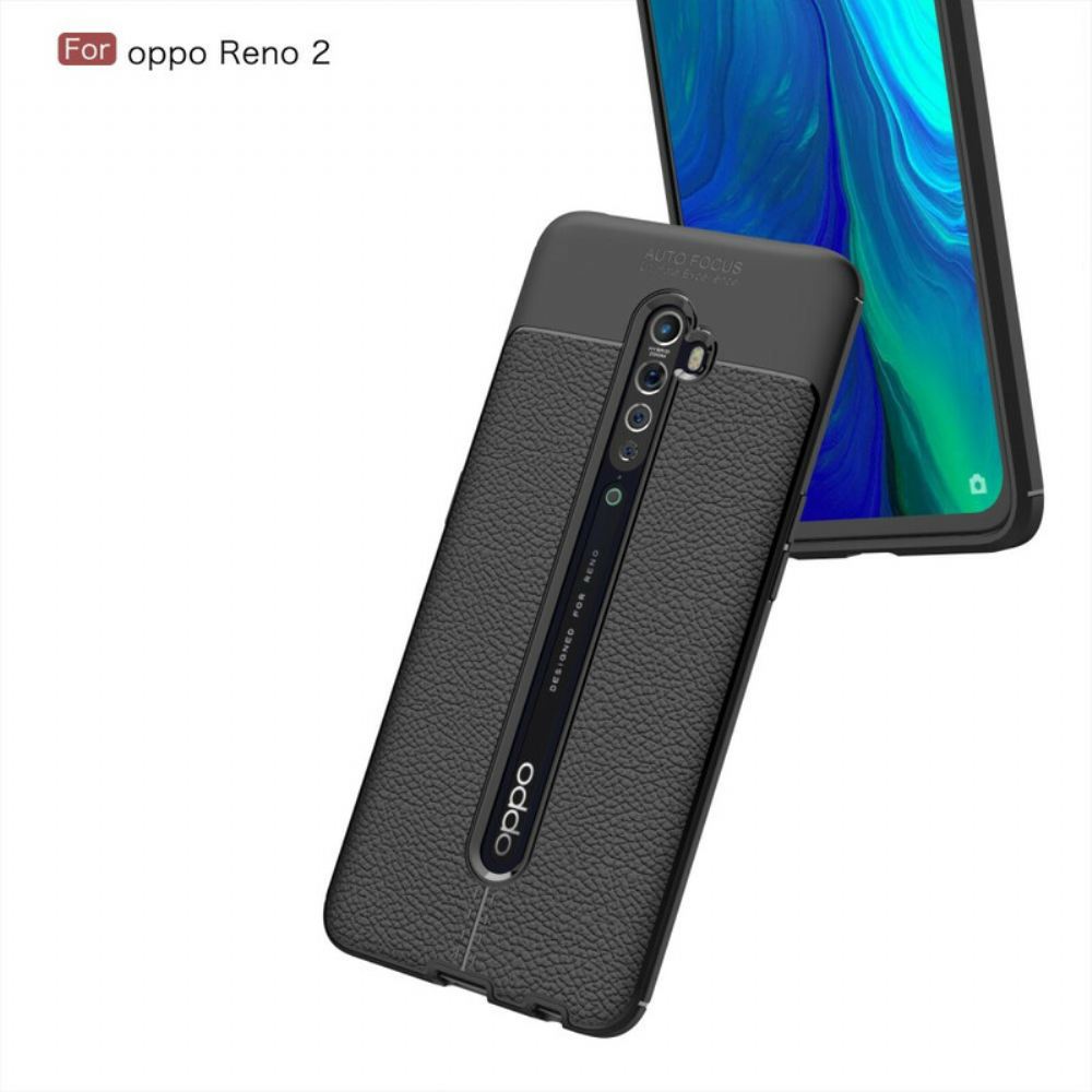 Kryt Na Oppo Reno 2 Dvouřadý Kožený Efekt Litchi