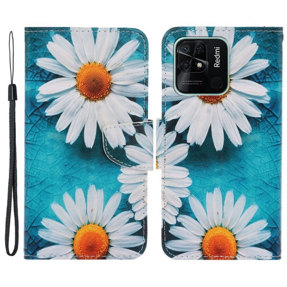 Flipové Pouzdro Na Xiaomi Redmi 10C Na Lana Strappy Daisies