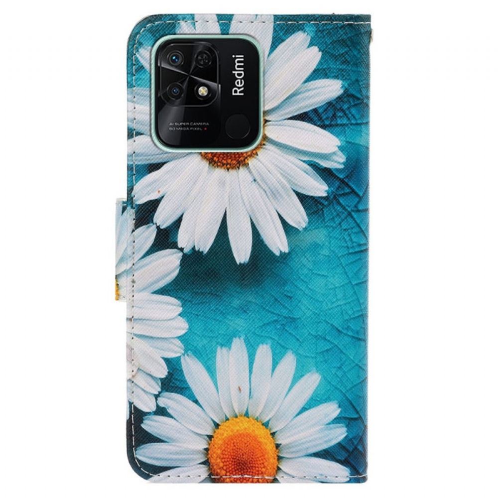 Flipové Pouzdro Na Xiaomi Redmi 10C Na Lana Strappy Daisies