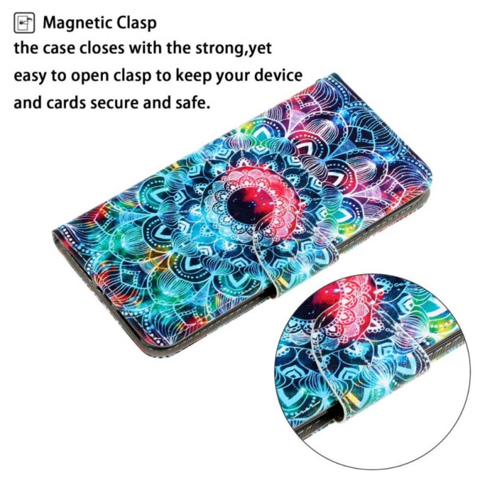 Flipové Pouzdro Na Xiaomi Redmi 10C Na Lana Strappy Mandala