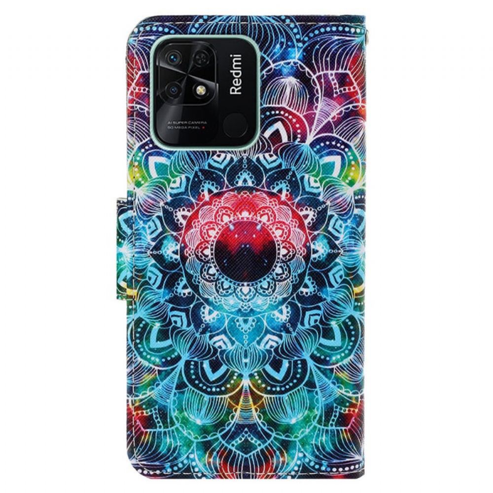 Flipové Pouzdro Na Xiaomi Redmi 10C Na Lana Strappy Mandala