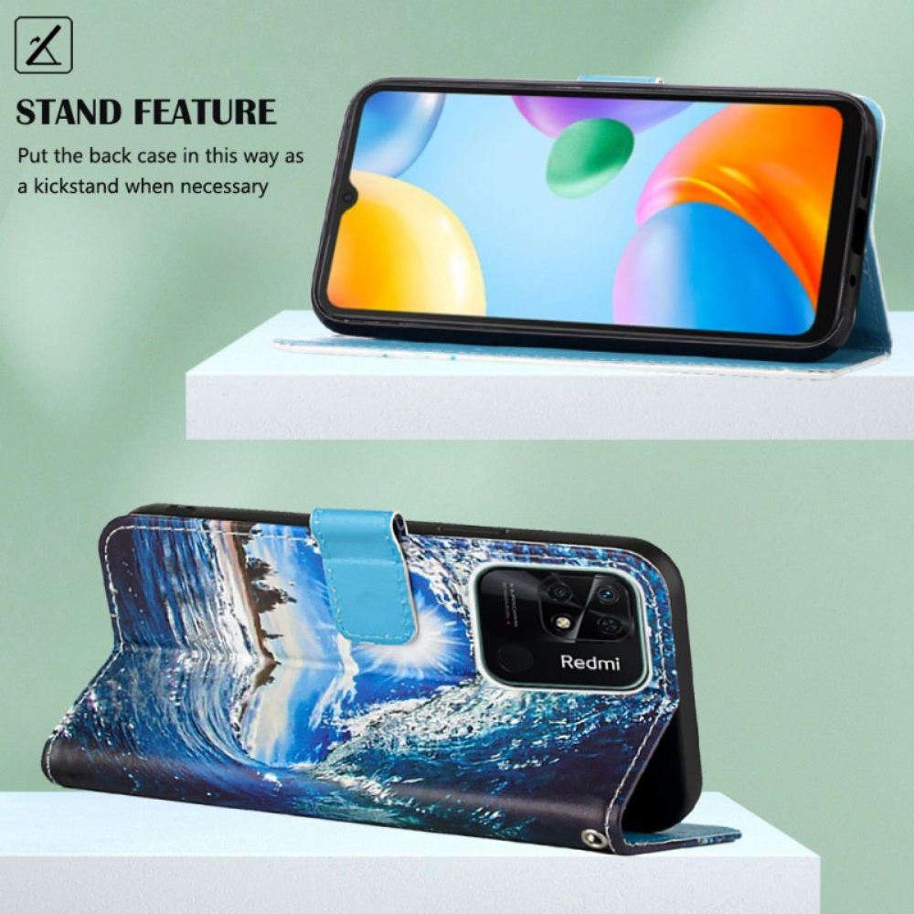 Flipové Pouzdro Na Xiaomi Redmi 10C Na Lana Strappy Wave