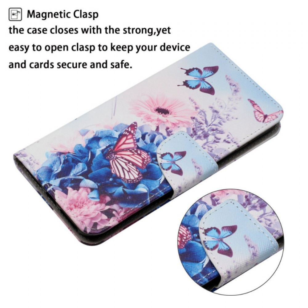 Kožené Pouzdro Na Xiaomi Redmi 10C Na Lana Floral Fantasy Strappy