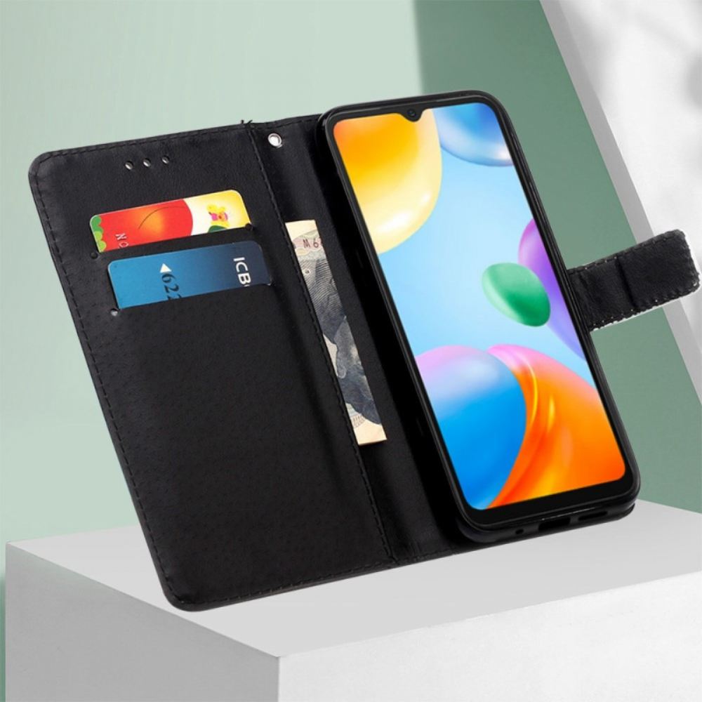 Kožené Pouzdro Na Xiaomi Redmi 10C Na Lana Květinová Variace S Páskem