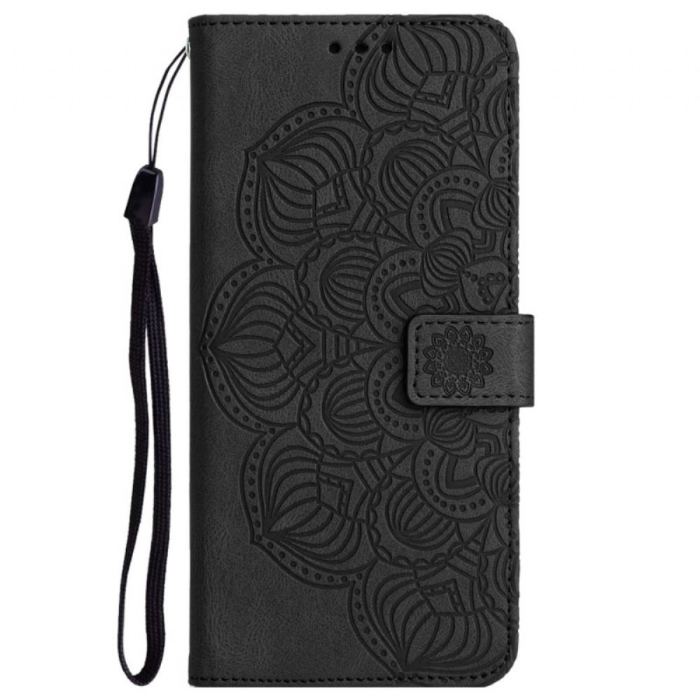 Kožené Pouzdro Na Xiaomi Redmi 10C Na Lana Strappy Mandala