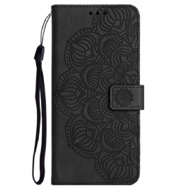 Kožené Pouzdro Na Xiaomi Redmi 10C Na Lana Strappy Mandala