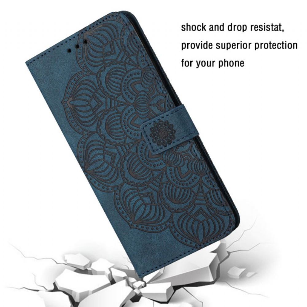 Kožené Pouzdro Na Xiaomi Redmi 10C Na Lana Strappy Mandala