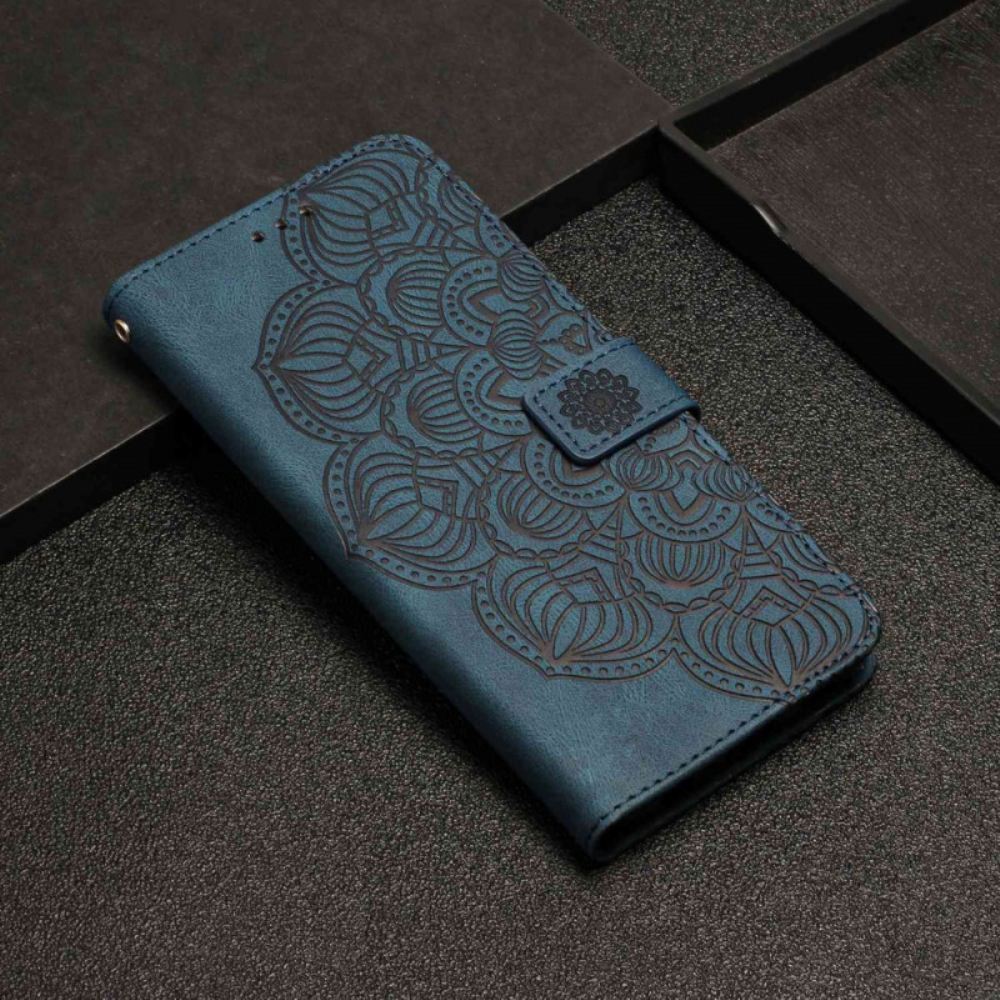 Kožené Pouzdro Na Xiaomi Redmi 10C Na Lana Strappy Mandala