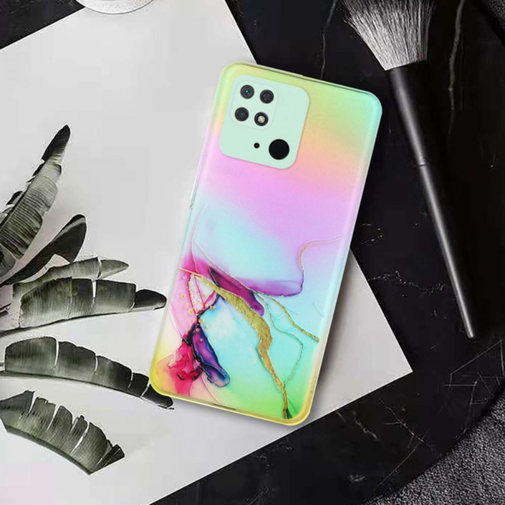 Kryty Na Mobil Na Xiaomi Redmi 10C Laserový Efekt Mramoru Art