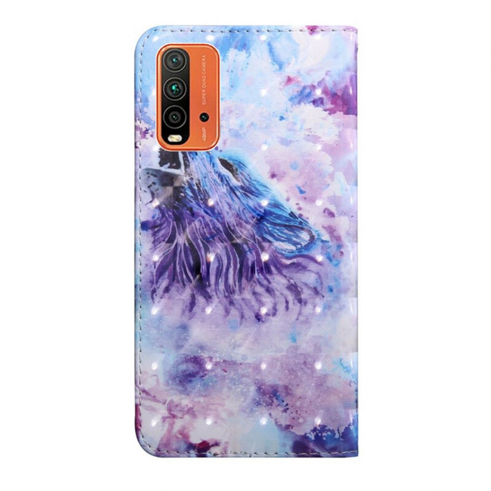 Flipové Pouzdro Na Xiaomi Redmi 9T Akvarel Vlk