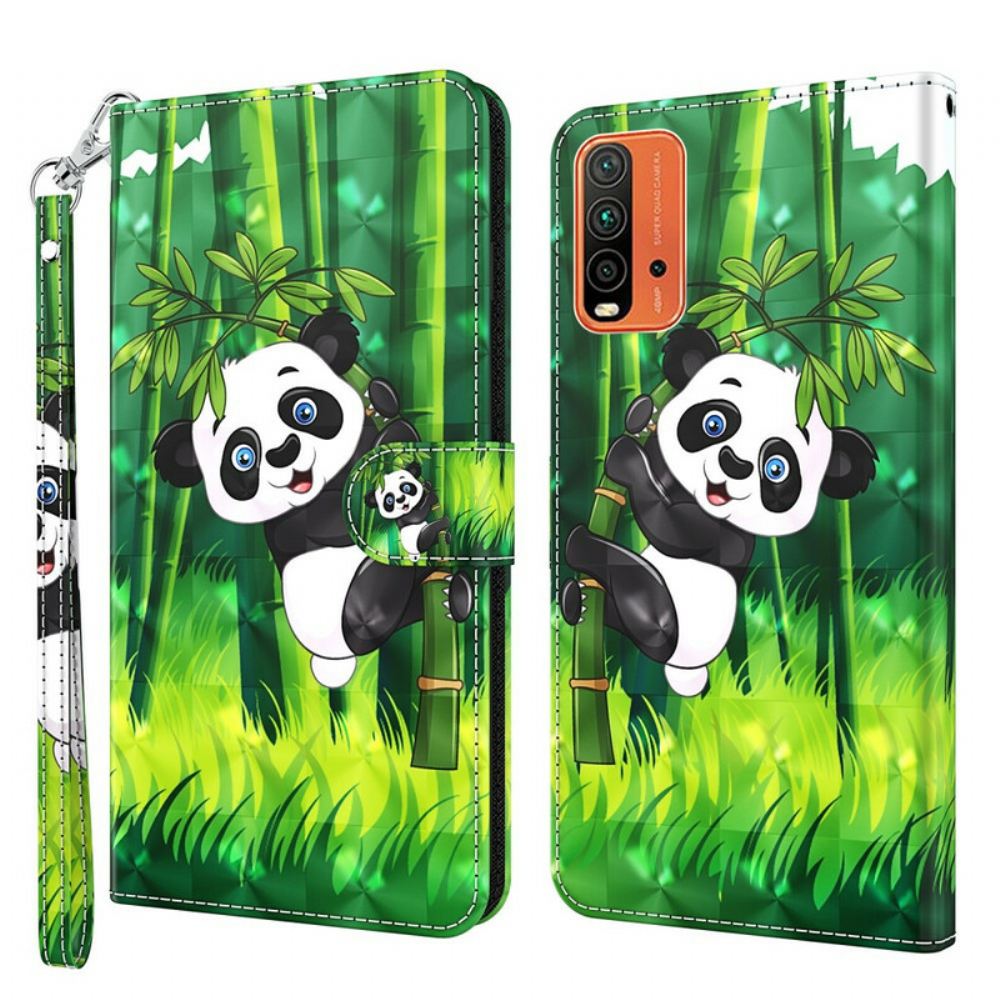 Flipové Pouzdro Na Xiaomi Redmi 9T Panda A Bambus