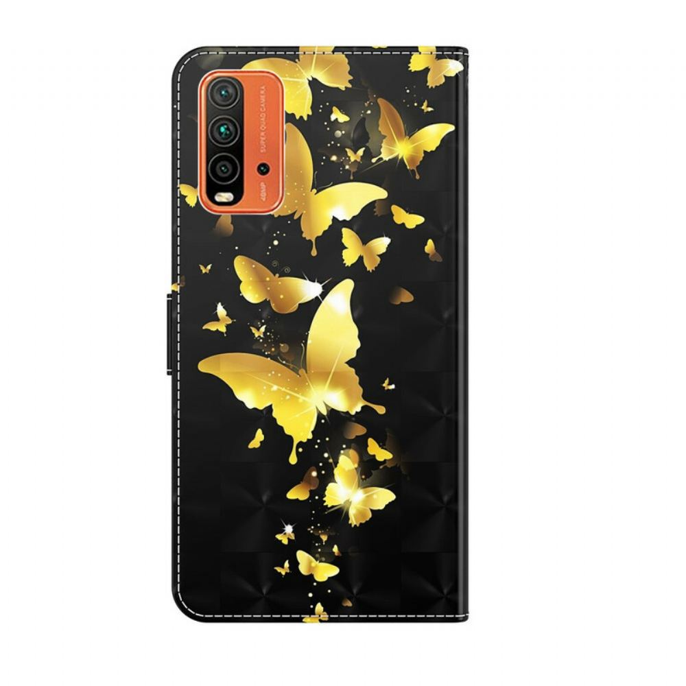 Flipové Pouzdro Na Xiaomi Redmi 9T Žlutí Motýli