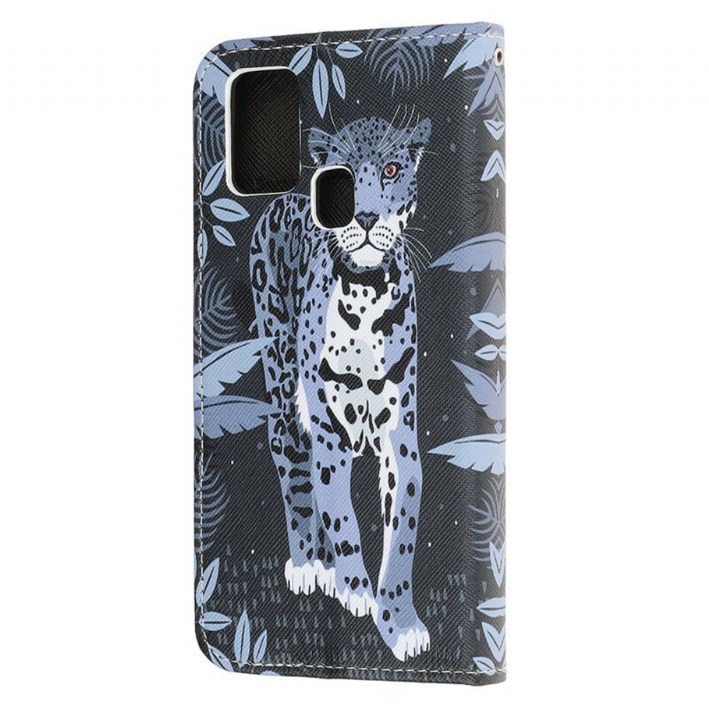 Flipové Pouzdro Na OnePlus Nord N10 Na Lana Strappy Leopard