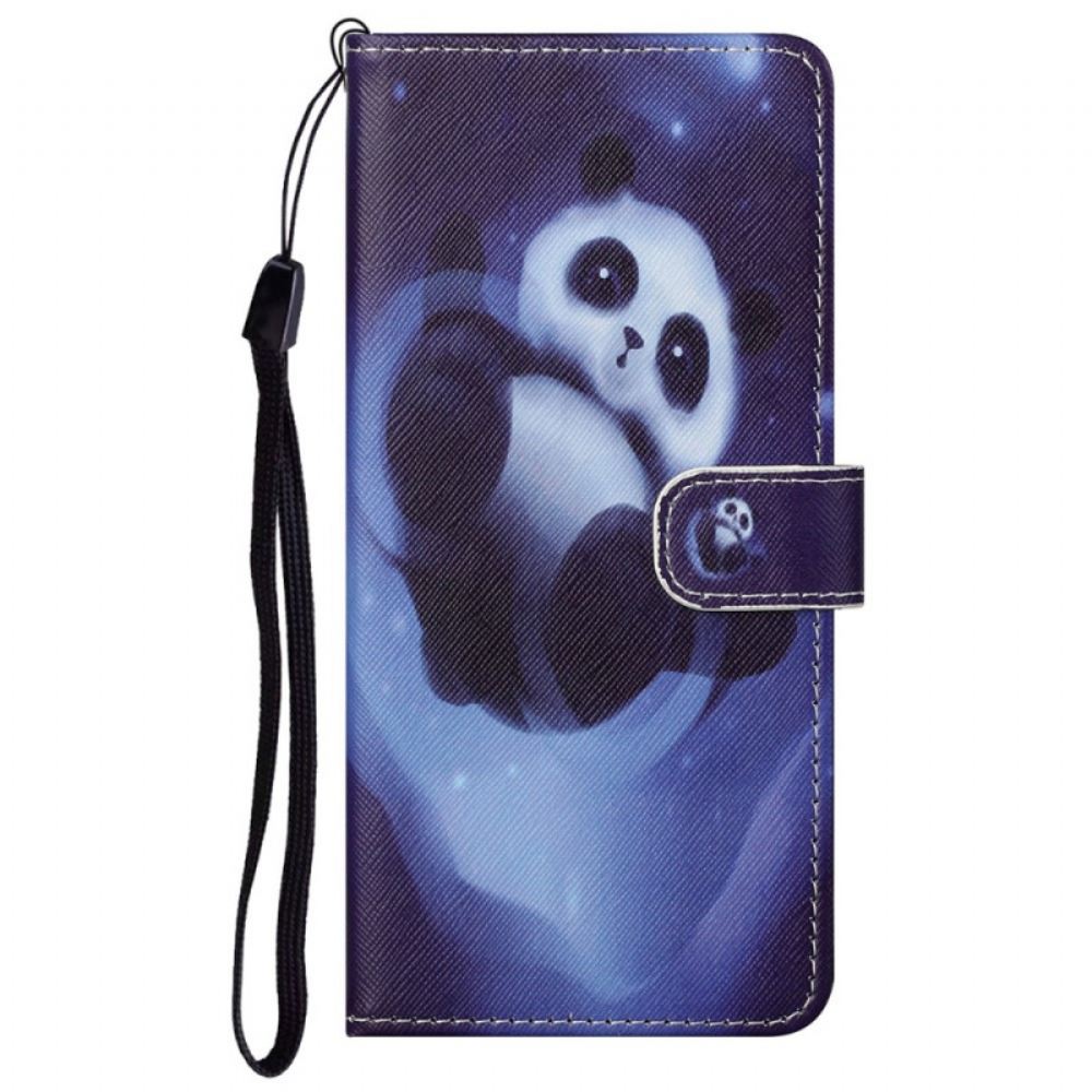 Flipové Pouzdro Na Google Pixel 6A Na Lana Strappy Space Panda