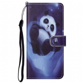 Flipové Pouzdro Na Google Pixel 6A Na Lana Strappy Space Panda