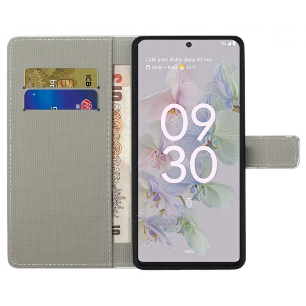 Flipové Pouzdro Na Google Pixel 6A Tropické Květiny