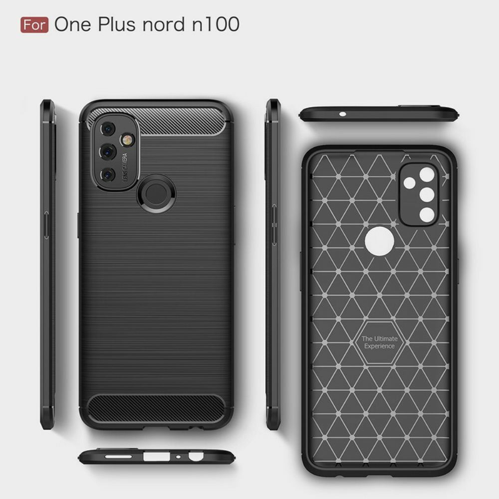 Kryt Na OnePlus Nord N100 Kartáčované Uhlíkové Vlákno