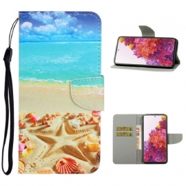 Flipové Pouzdro Na Samsung Galaxy S20 FE Na Lana Strappy Beach