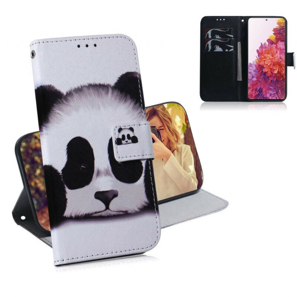 Kožené Pouzdro Na Samsung Galaxy S20 FE Panda Tvář