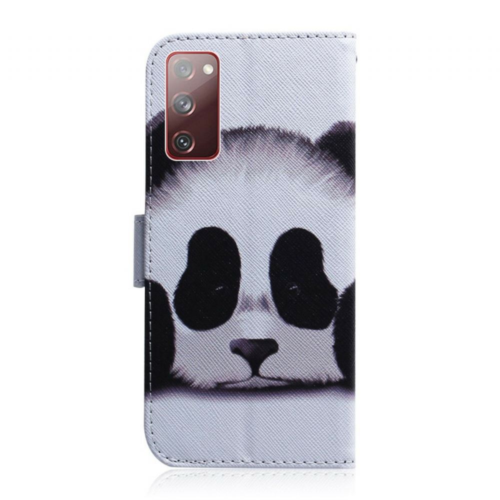 Kožené Pouzdro Na Samsung Galaxy S20 FE Panda Tvář