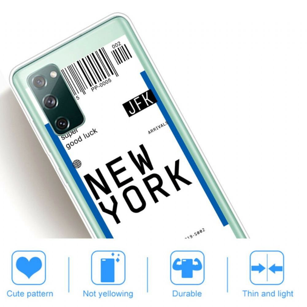 Kryt Na Samsung Galaxy S20 FE Palubní Vstupenka Do New Yorku