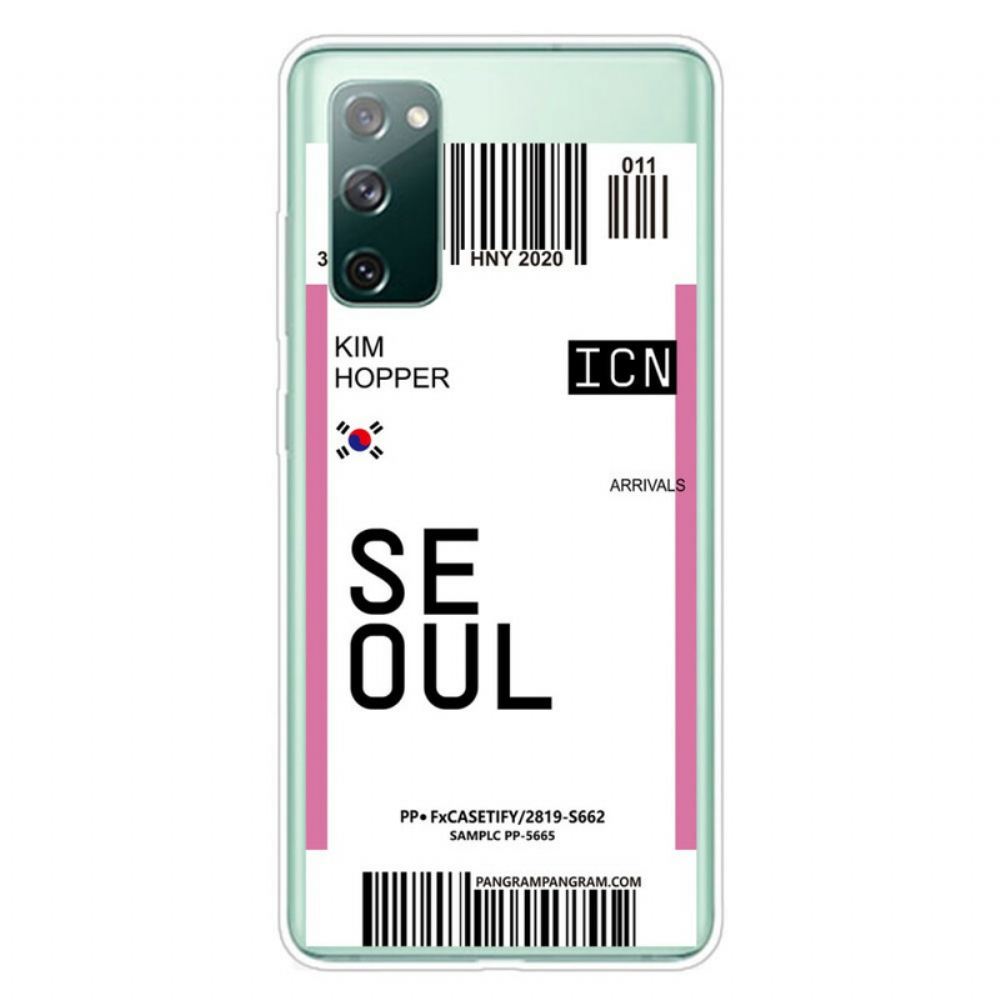 Kryt Na Samsung Galaxy S20 FE Palubní Vstupenka Do Soulu