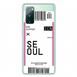 Kryt Na Samsung Galaxy S20 FE Palubní Vstupenka Do Soulu