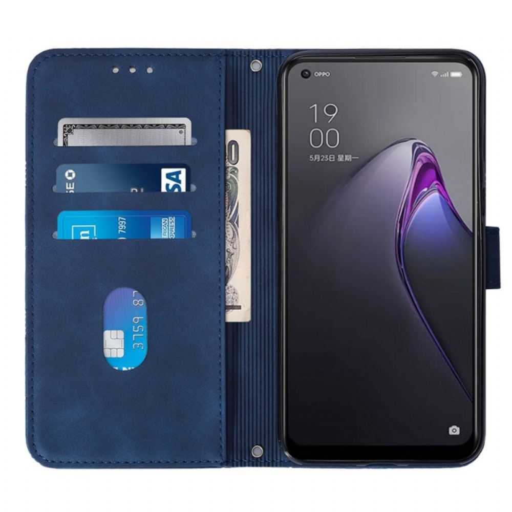 Flipové Pouzdro Na Oppo Reno 8 Pro Trojúhelníky S Ramenním Popruhem