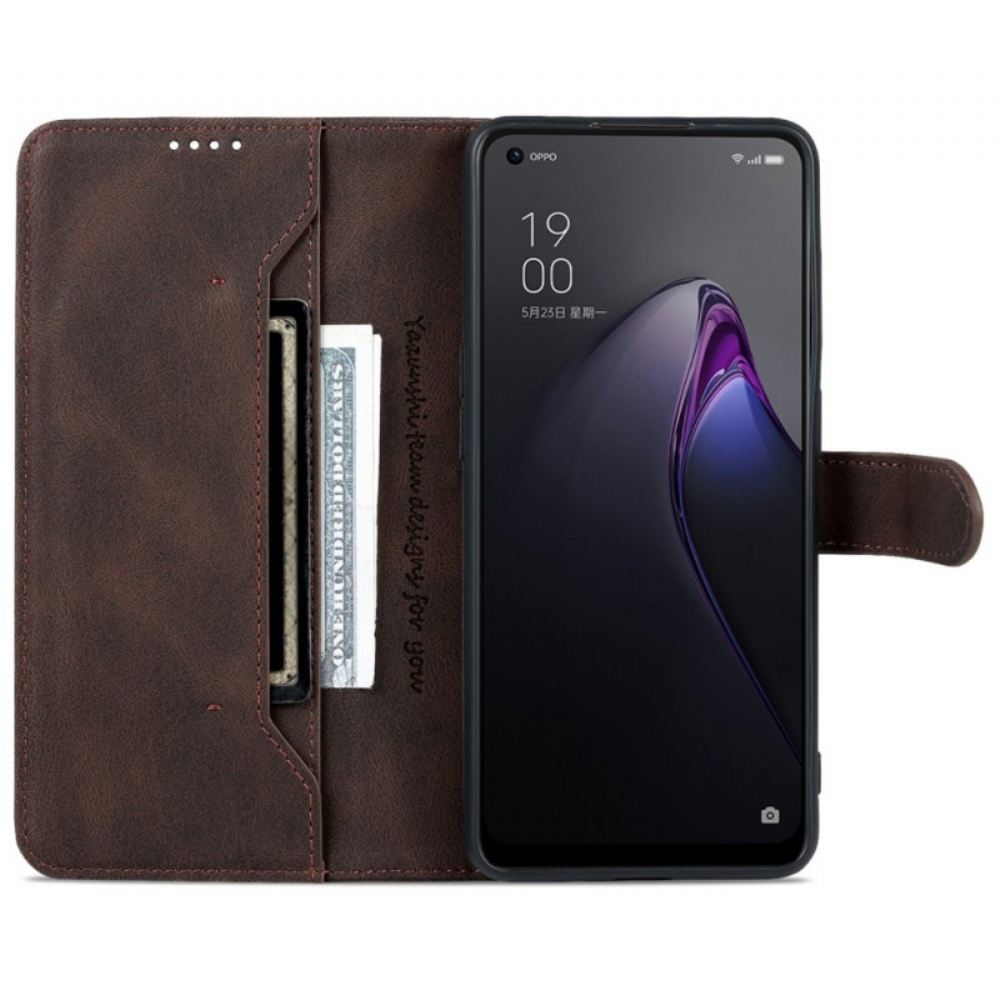 Kožené Pouzdro Na Oppo Reno 8 Pro Efekt Azns Vintage Kůže