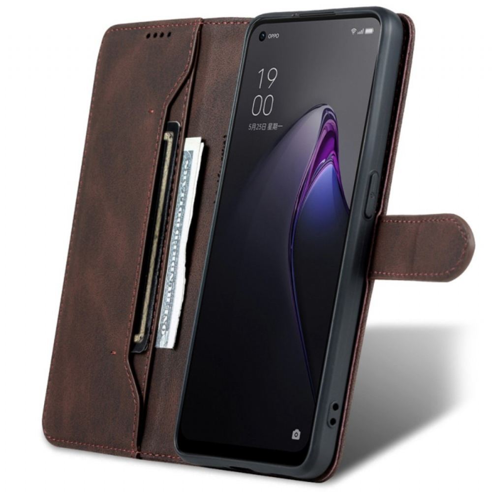 Kožené Pouzdro Na Oppo Reno 8 Pro Efekt Azns Vintage Kůže