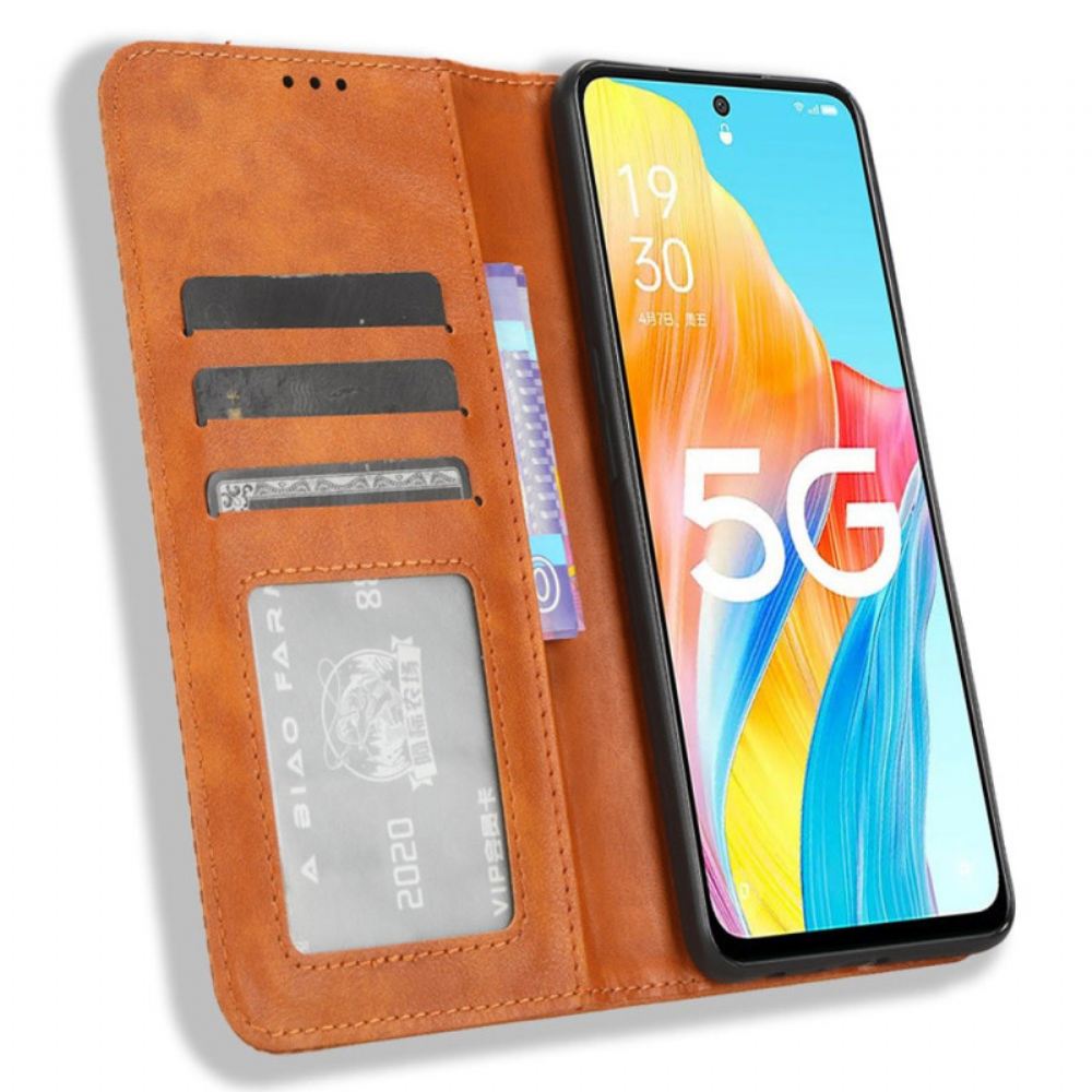 Kožené Pouzdro Folio Oppo A98 5g Ročník