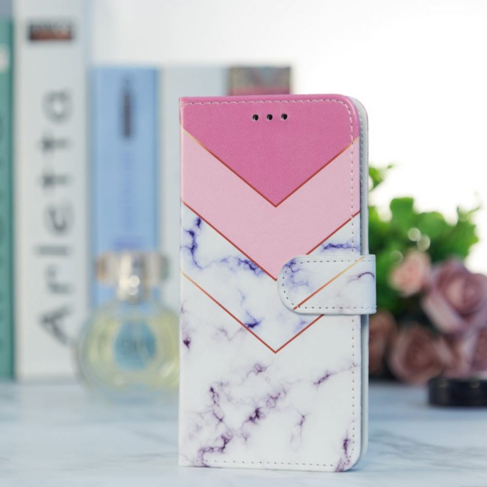 Peněženková Pouzdra Oppo A98 5g Kryty Na Mobil Uzený Mramor S Popruhem