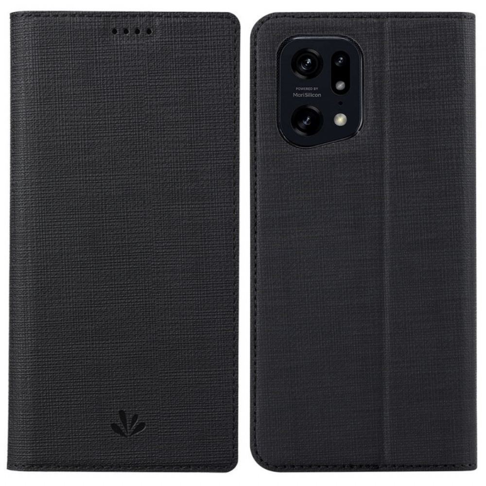 Flipové Pouzdro Na Oppo Find X5 Pro Textura Látky Vili