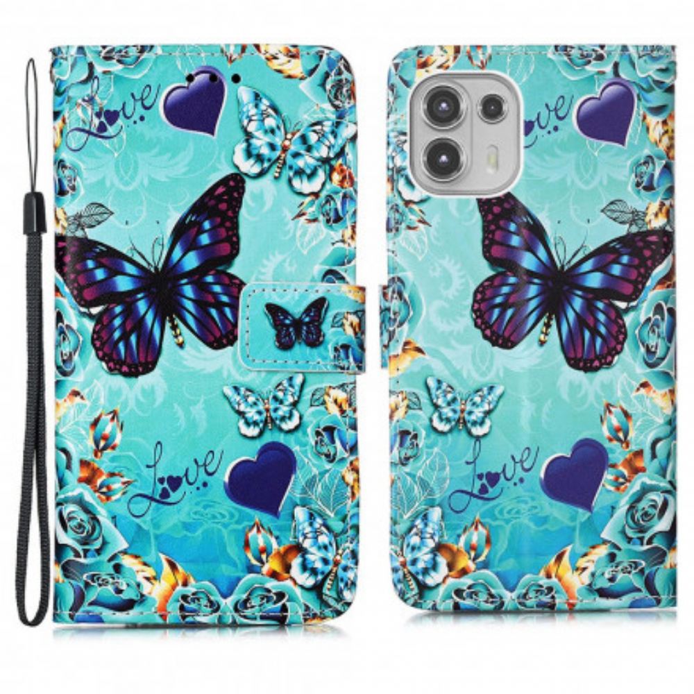 Flipové Pouzdro Na Motorola Edge 20 Lite Na Lana Love Butterflies Strappy